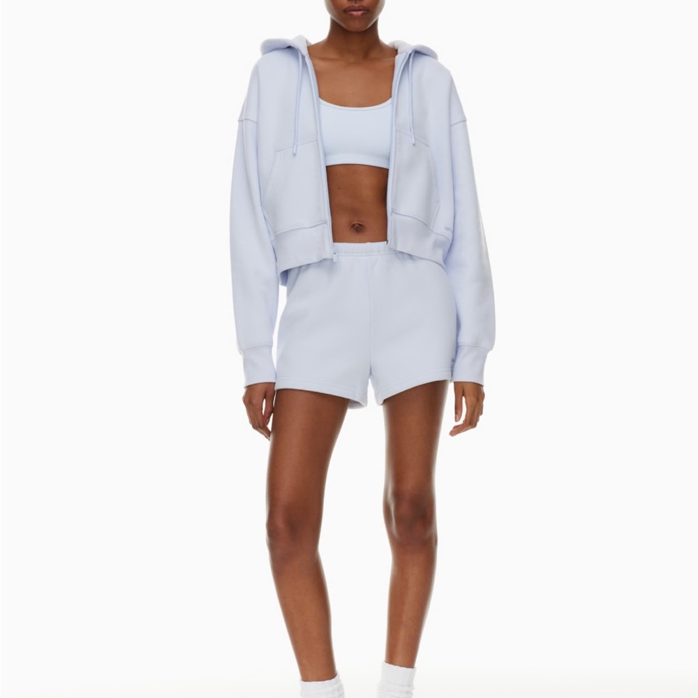 Aritzia Light Blue Cozy Fleece Perfect Hi-Rise Mini Sweatshort